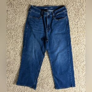 Old Navy Women's High Rise Wide Leg WOW Crop Jeans Deep Blue